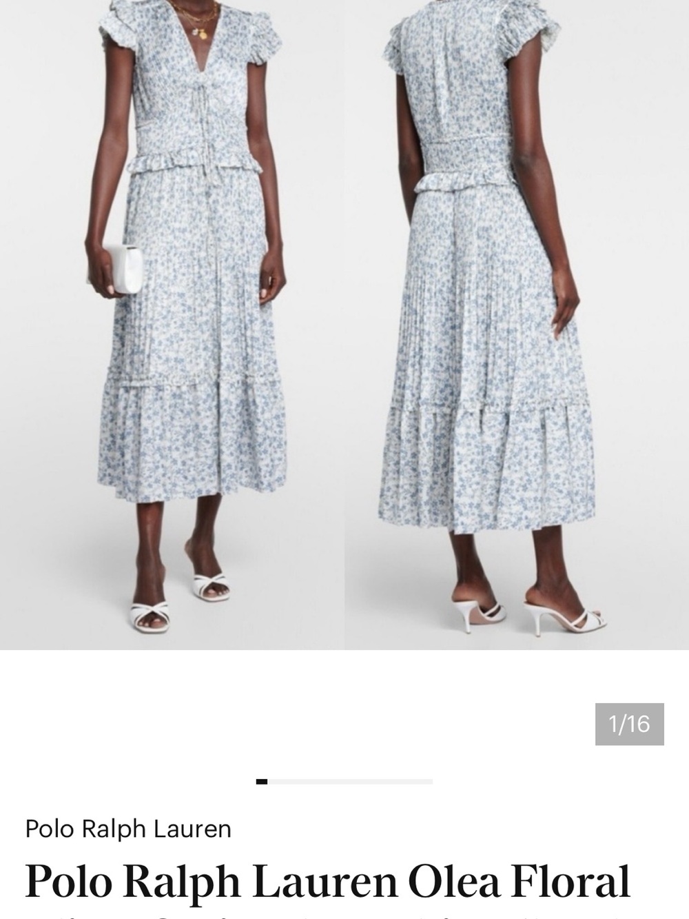 Polo by Ralph Lauren Light Blue Floral Tiered Maxi Skirt